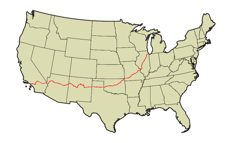 Route 66 mapa