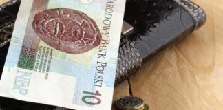 banknot 10 złotych i monety ZUS