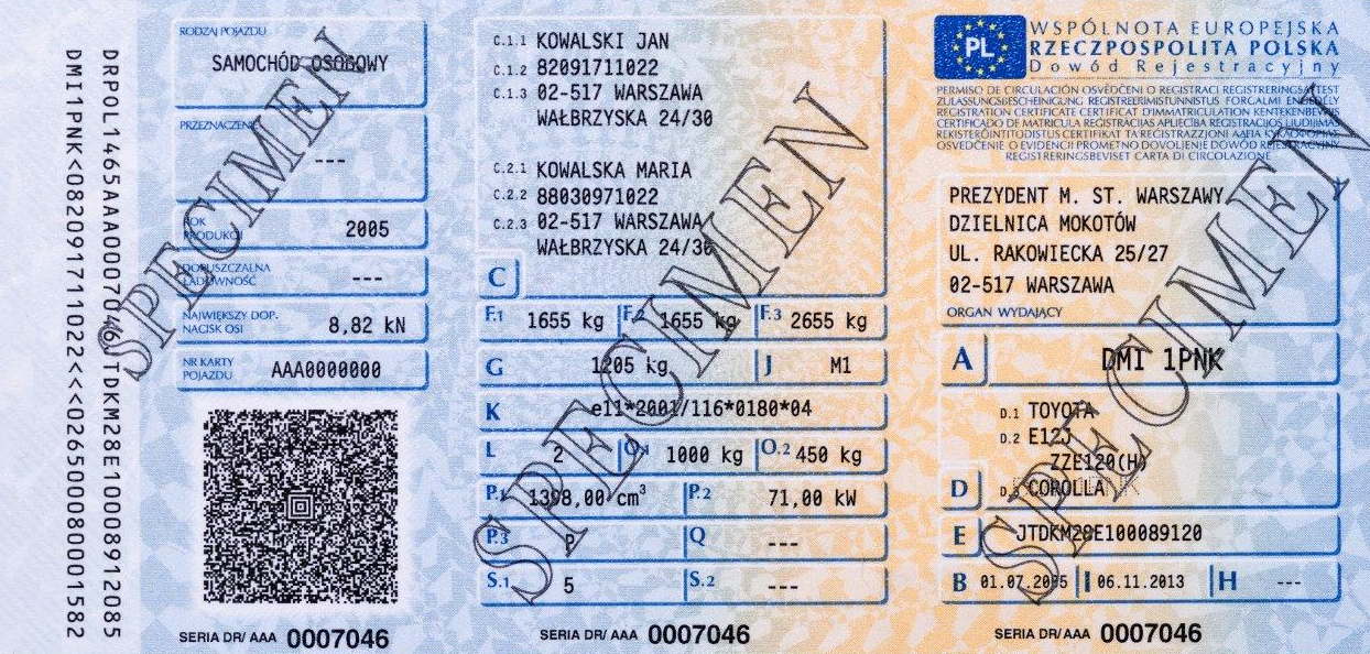 System wydawania dowodów rejestracyjnych