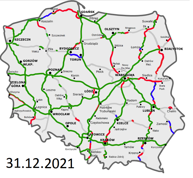 mapa autostrad i dróg w polsce