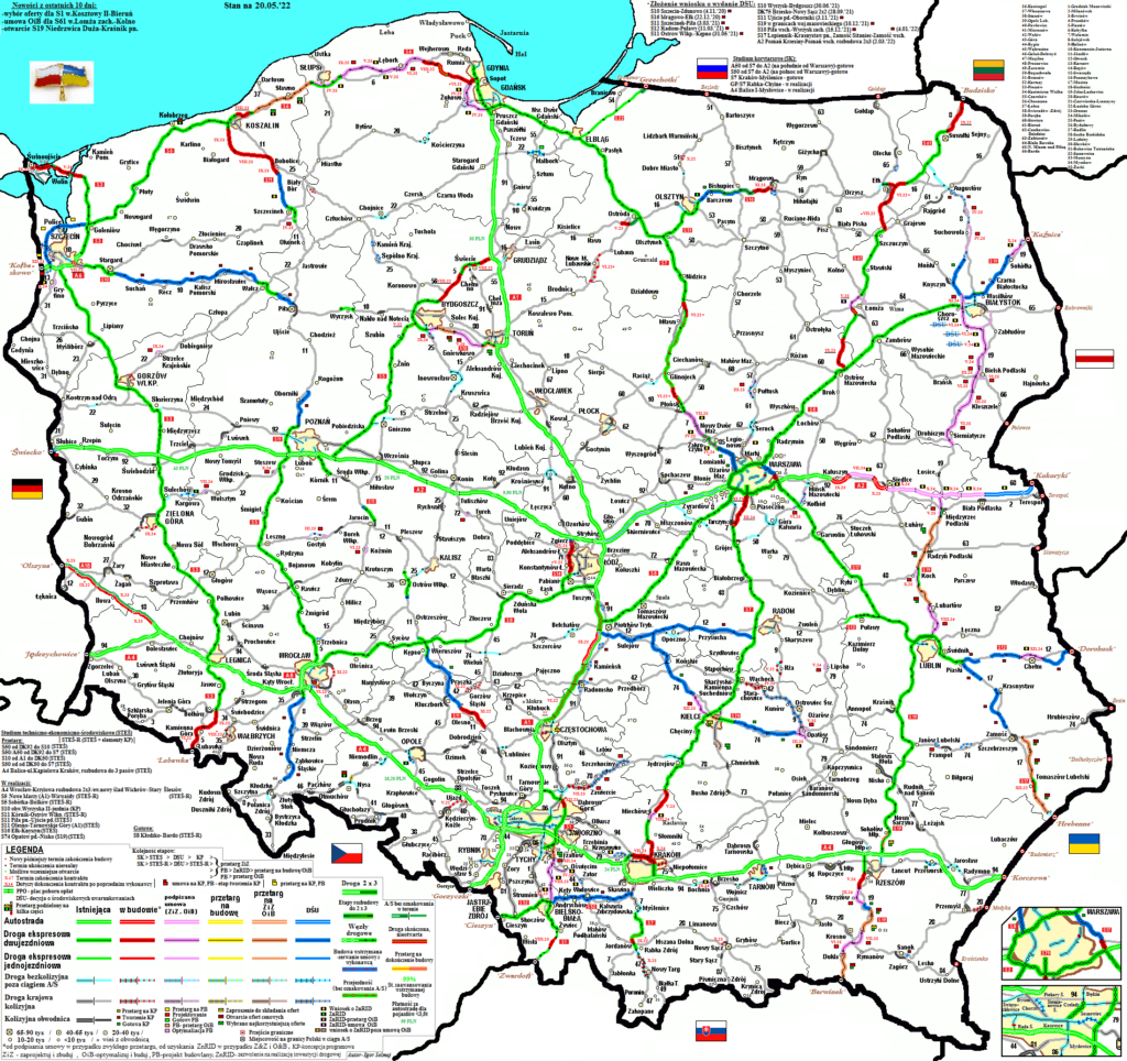 Autostrady w Polsce rozbudowa trwa mapka