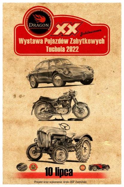 XX Piknik Pojazdów Zabytkowych w Tucholi plakat 2022