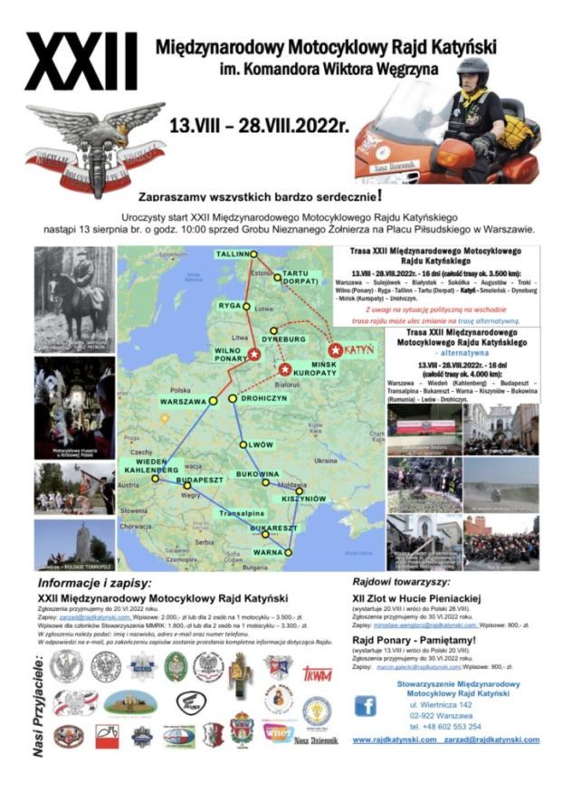 XXII Międzynarodowy Motocyklowy Rajd Katyński - plakat