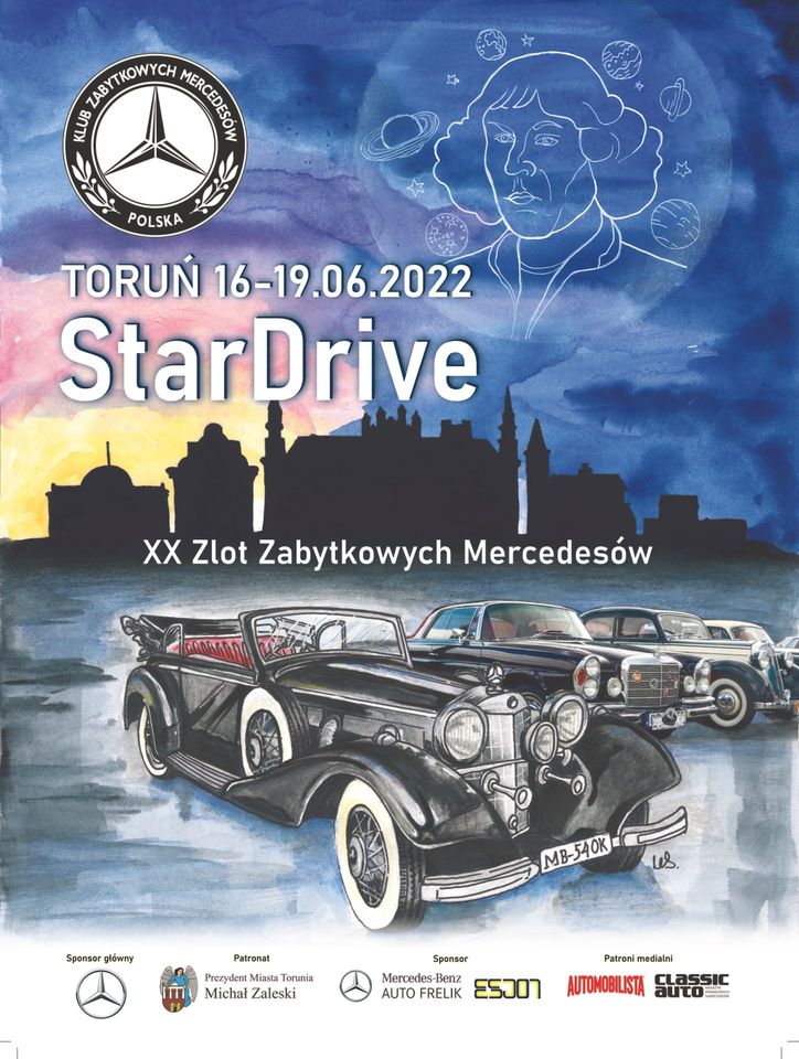 plakat - XX Zlot Klubu Zabytkowych Mercedesów Toruń