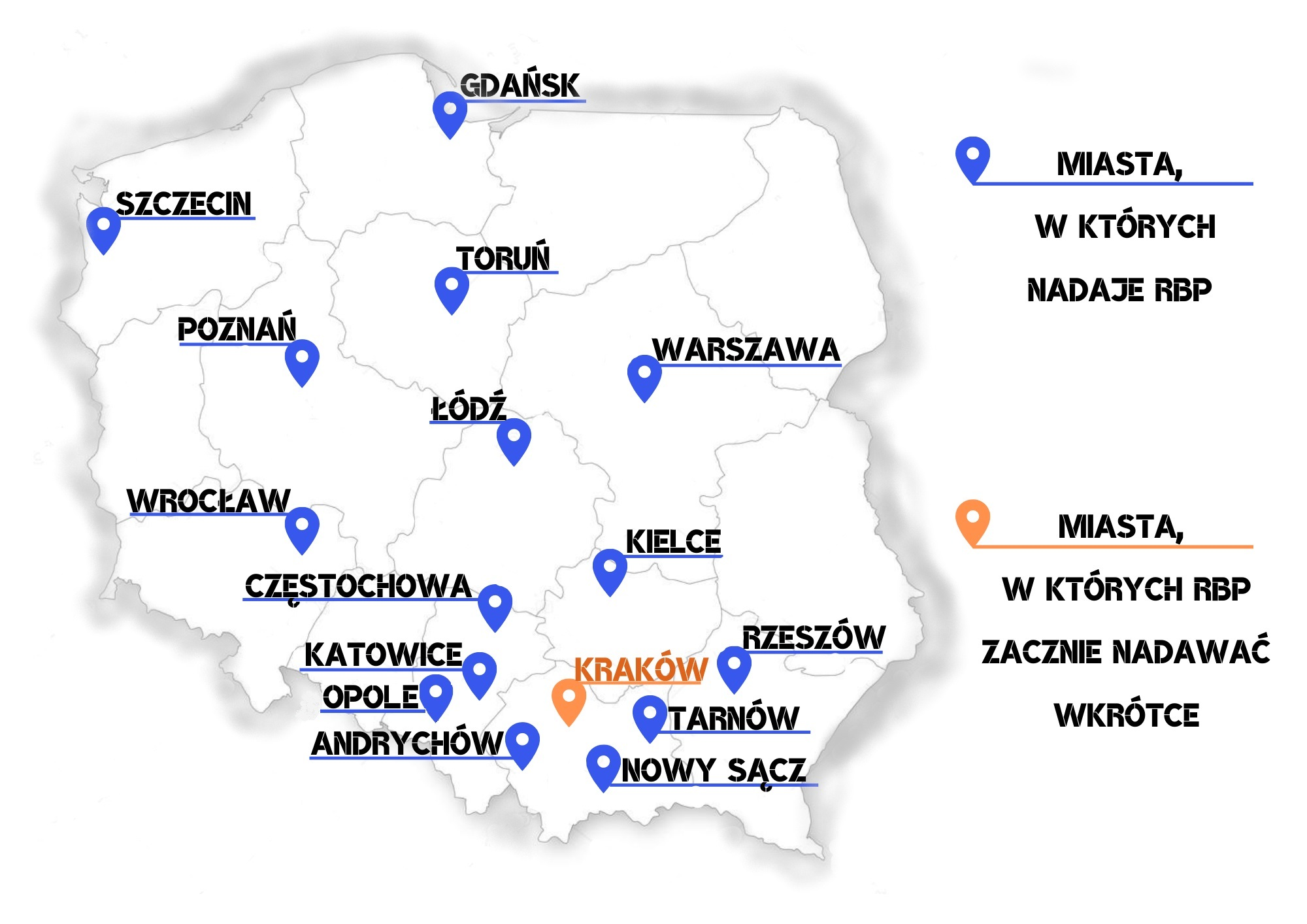 Mapa lokalizacji radia Bezpieczna Podróż