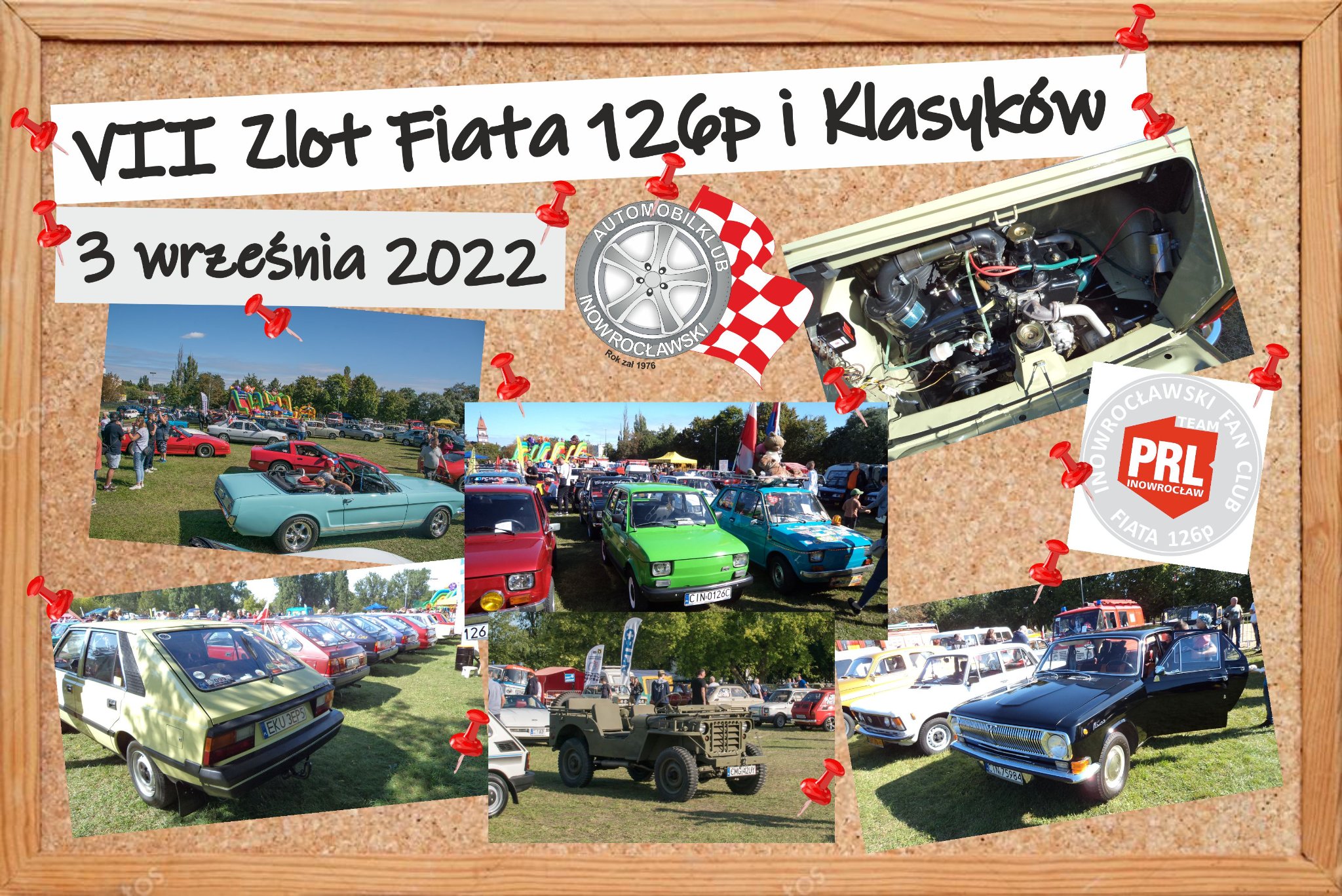 zaproszenie na zlot VII Zlot Fiata 126p Klasyków Inowrocław 3.09.2022.