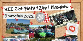 zaproszenie na zlot VII Zlot Fiata 126p Klasyków Inowrocław 3.09.2022.