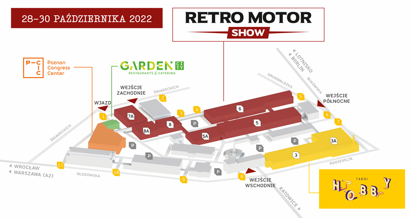 Retro Motor Show 28-30.10.2022 MTP Poznań - mapa