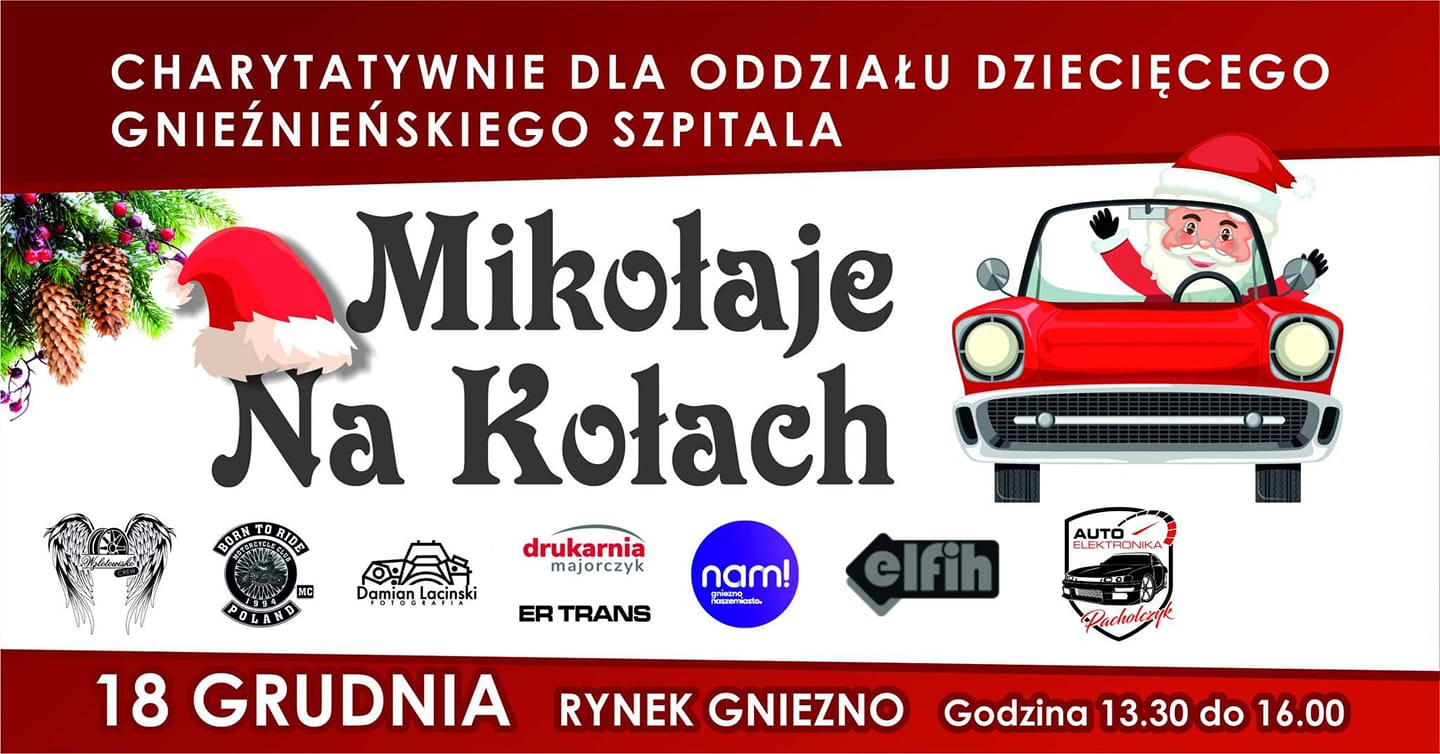 Mikołaje na kołach 18.12.2022 Gniezno