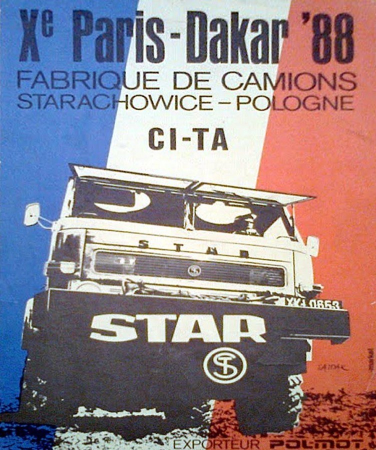 Star 266 plakat Rajdu Paryz-Dakar 1988