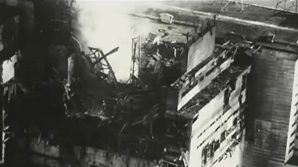 Katastrofa Czarnobylska. Wybuch w elektrowni.