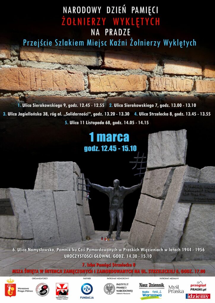Narodowy Dzień Pamięci Żołnierzy Wyklętych na warszawskiej Pradze 1 marca 2023 plakat 1