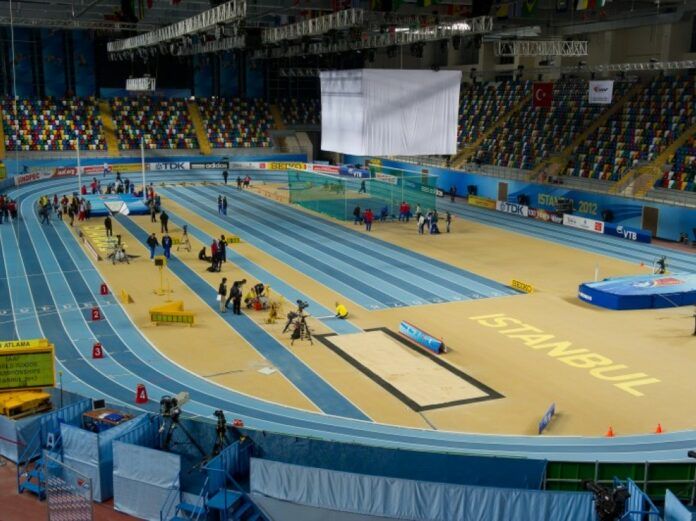 Na zdjęciu jest hala sportowa w Stmbule (Turcja) Halowe Mistrzostwa Europy w Lekkoatletyce.