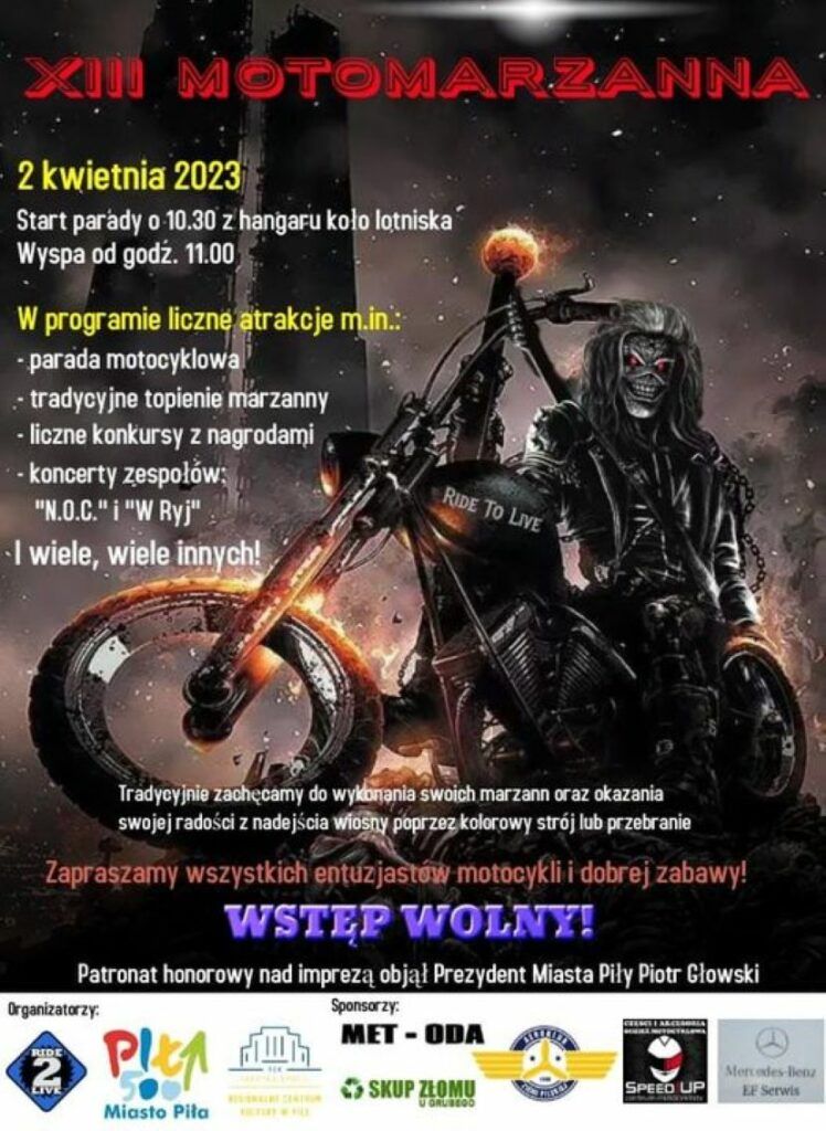 XIII Moto Marzanna w Pile 2.04.2023 plakat