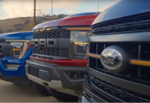Ford Ranger rośnie w siłę Zdjęcie przdestawia trzy różne grille Forda