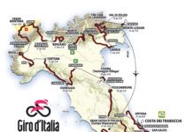Na zdjęciu jest mapka z trasą do wyścigu Giro d’Italia 2023. Giro d’Italia 2023.