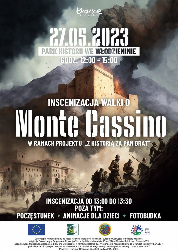 Polsko-Czeski Piknik Historyczny - plakat zapowiadający inscenizację historyczną Bitwy pod Monte Cassino