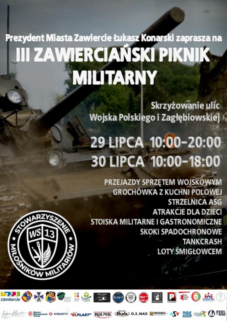 III ZAWIERCIAŃSKI Piknik Militarny Zawiercie 2023.07.29-30 plakat