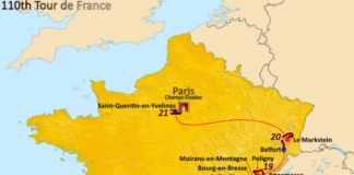 Plan z trasą Tour de France 2023 / 110 edycja