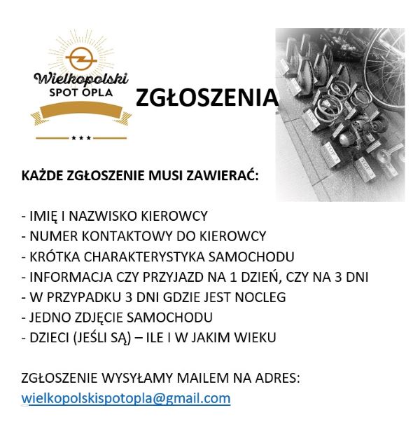 zgłoszenia - Wielkopolski SPOT OPLA 21-23.07.2023 Lubasz