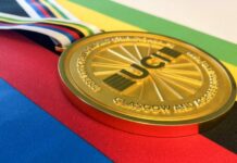 Złoty medal. Glasgow Mistrzostwa Świata w Kolarstwie.