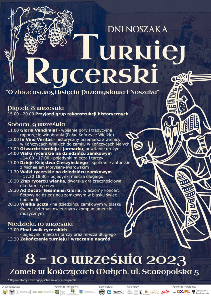 Dni Noszaka - Turniej Rycerski - plakat imprezy ze szczegółowym programem