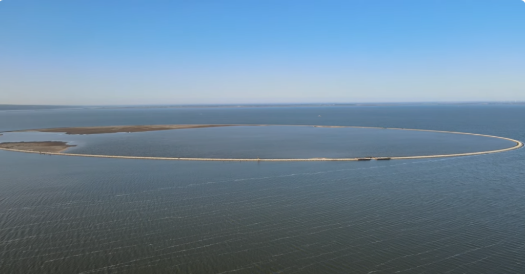 Wyspa Estyjska na Zalewie Wiślanym widok z drona 08.2023