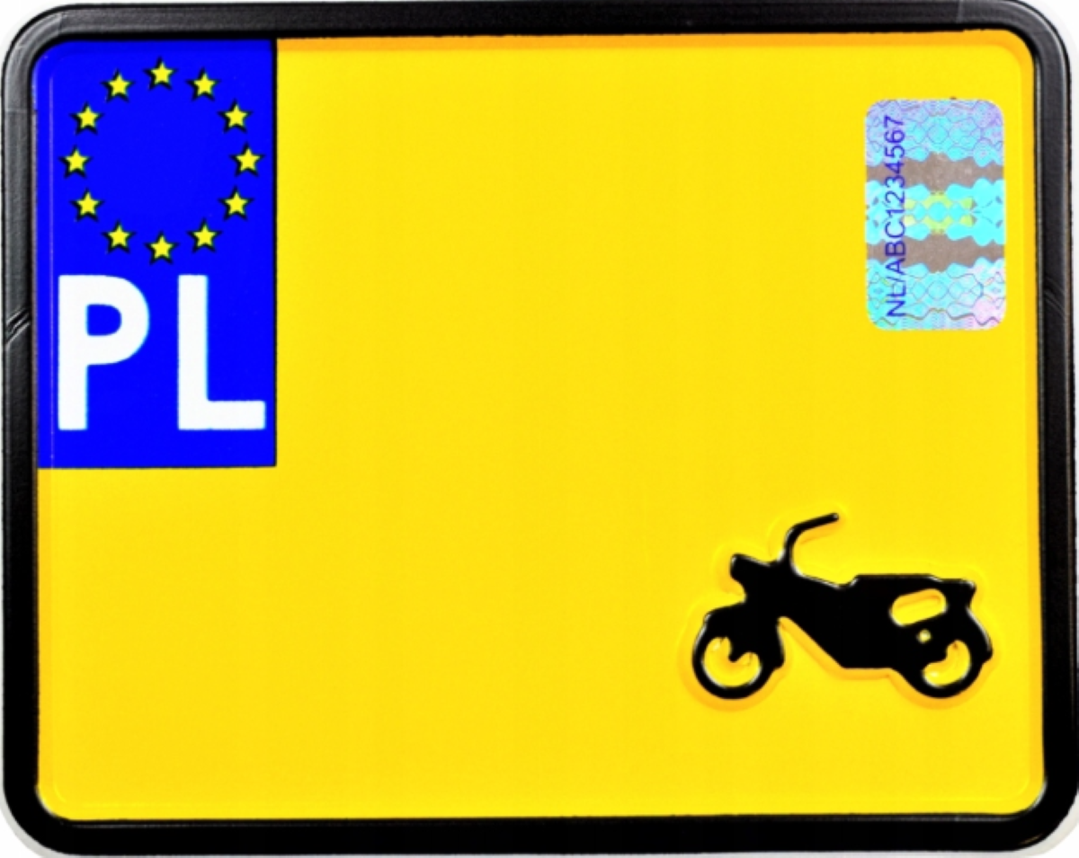 Żółte tablice rejestracyjne - Zabytkowa tablica rejestracyjna do motoroweru foto allegro od tbtcars