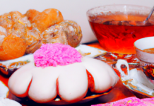 Czemu cukier jest niezdrowy? Ociekające lukrem ciastka, galaretka owocowa i herbata z cukrem