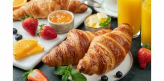 Jesienne śniadanie - odsłona druga croissant z różnymi dodatkami