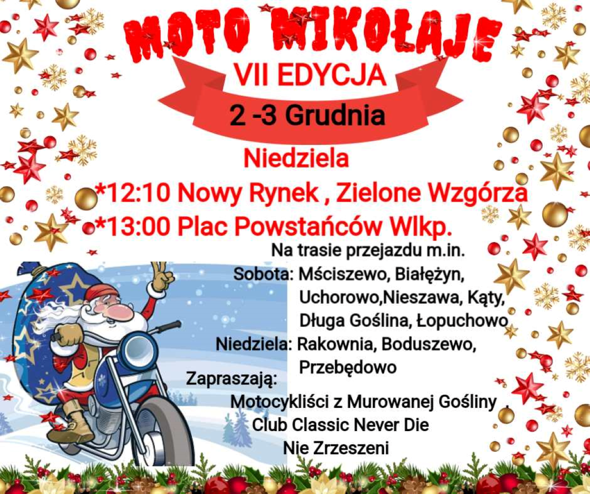 Plakat Murowana Goślina Moto Mikołaje VII edycja 2-3.12.2023
