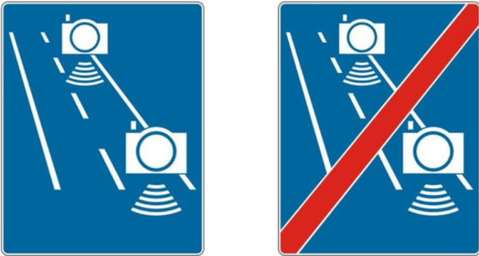 znaki-drogowe Odcinkowy Pomiar Prędkości OPP początek i koniec