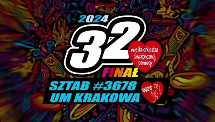 Finał WOŚP w Krakowie, plakat reklamujący wydarzenie