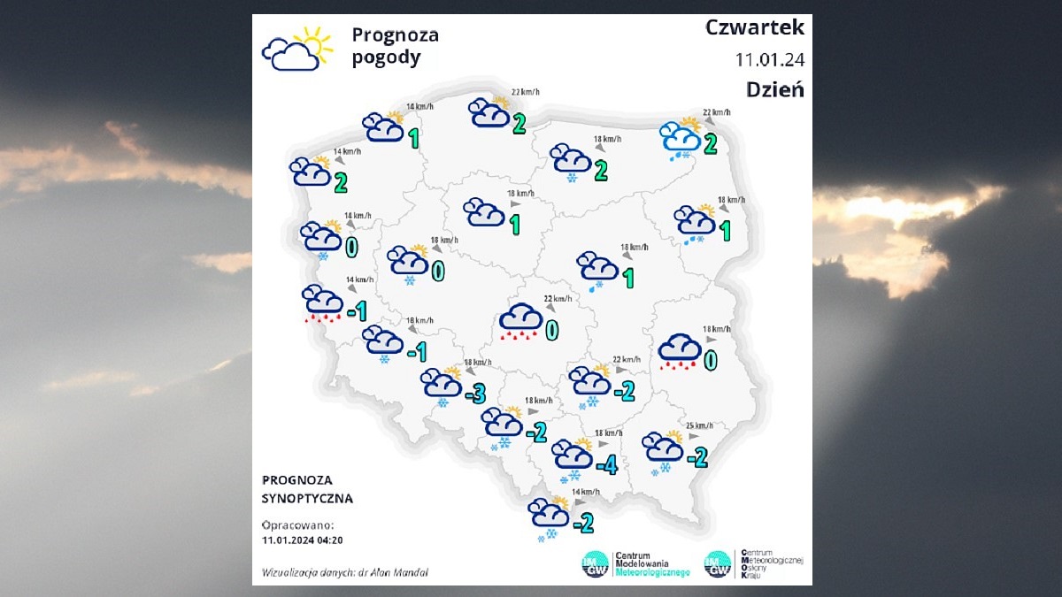Pogoda w Czwartek 11 stycznia 2024