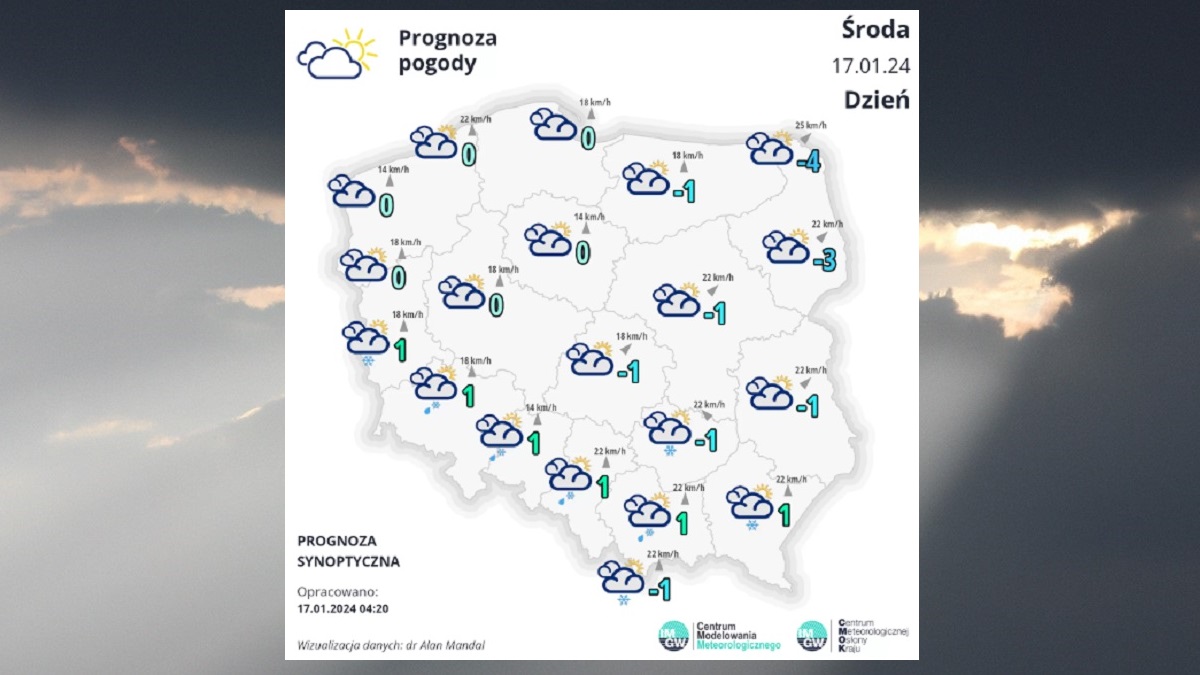 Pogoda w Środę 17 stycznia 2024