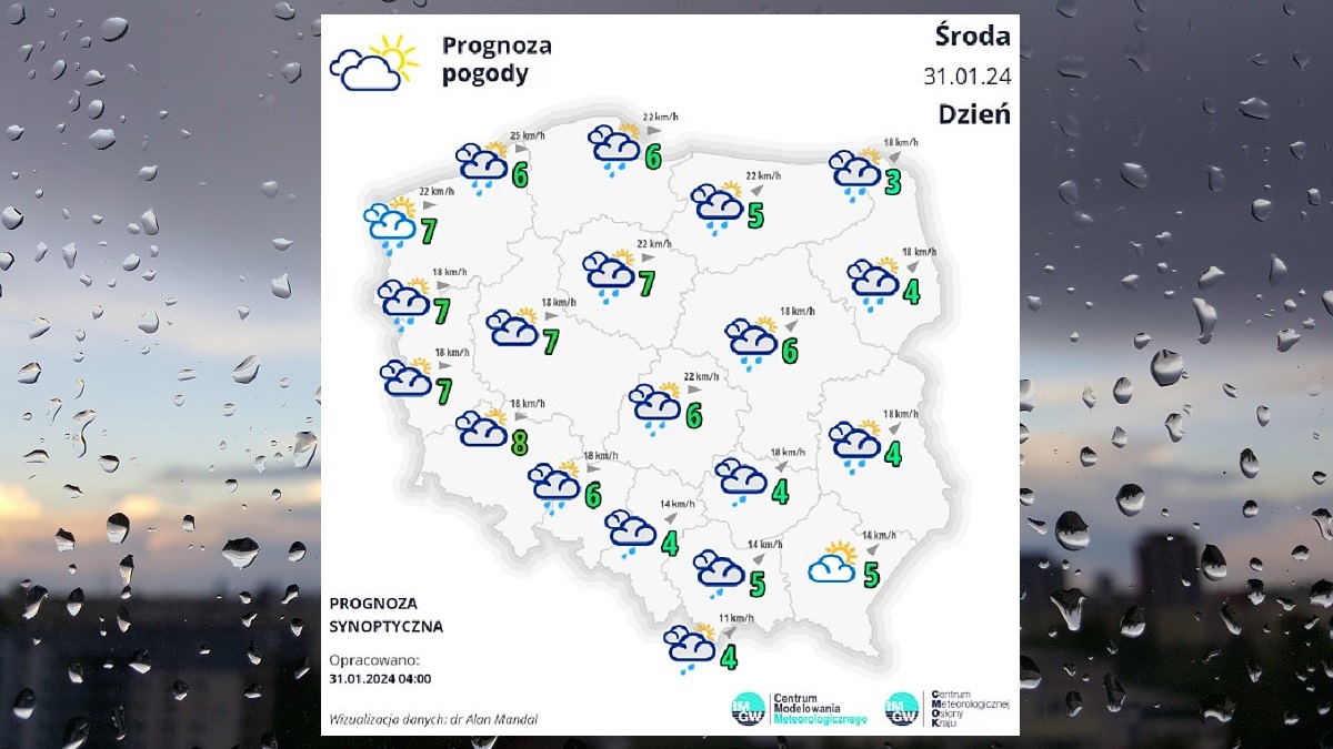 Pogoda w Środę 31 stycznia 2024