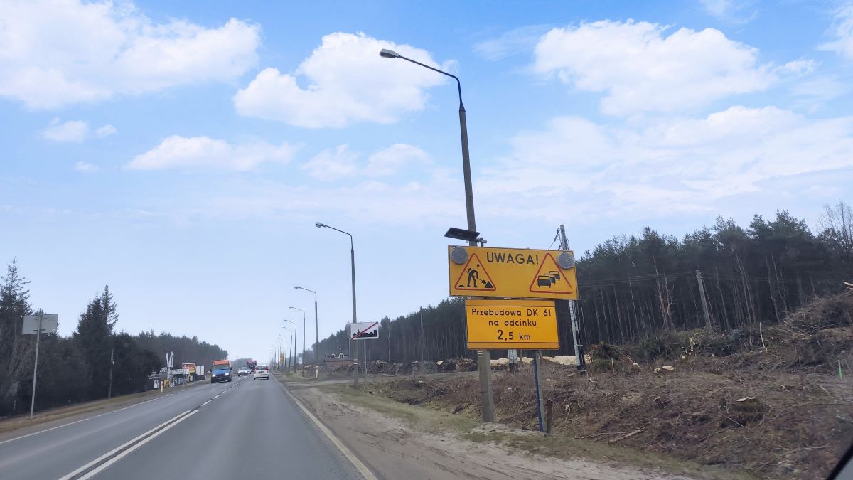 Utrudnienia na DK61 przez najbliższe dni
