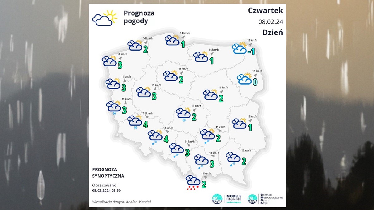 Pogoda w Czwartek 8 lutego 2024