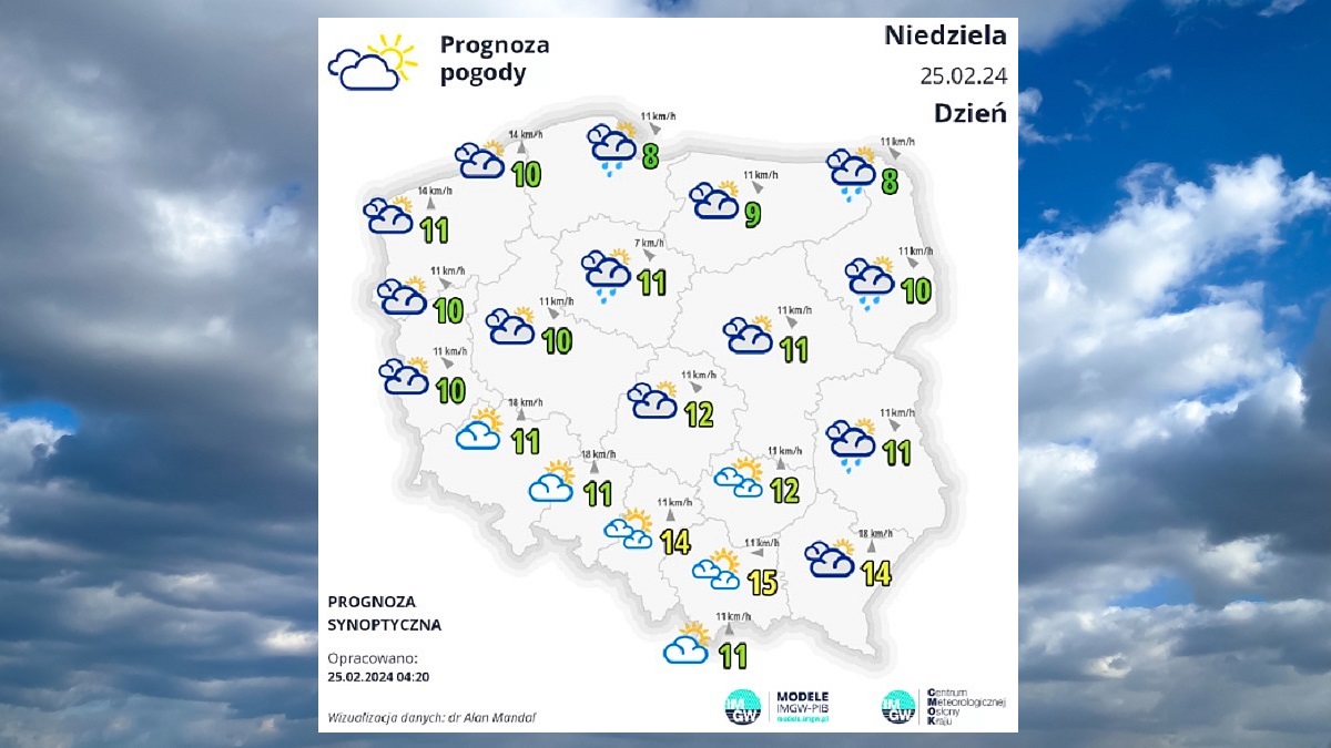 Pogoda w Niedzielę 25 lutego 2024