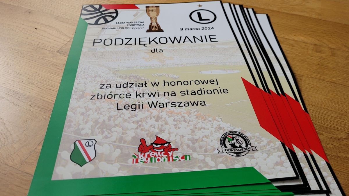 Honorowa Zbiórka Krwi 9 marca, Legia Łazienkowska 3