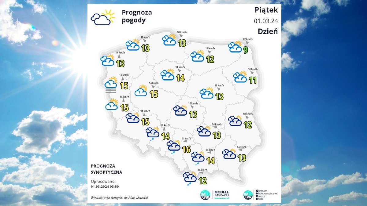Pogoda w Piątek 1 marca 2024