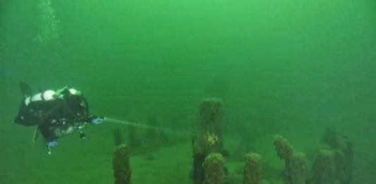 Podwodna konstrukcja odkryta w jeziorze Michigan. Źródło: arkeonews.net