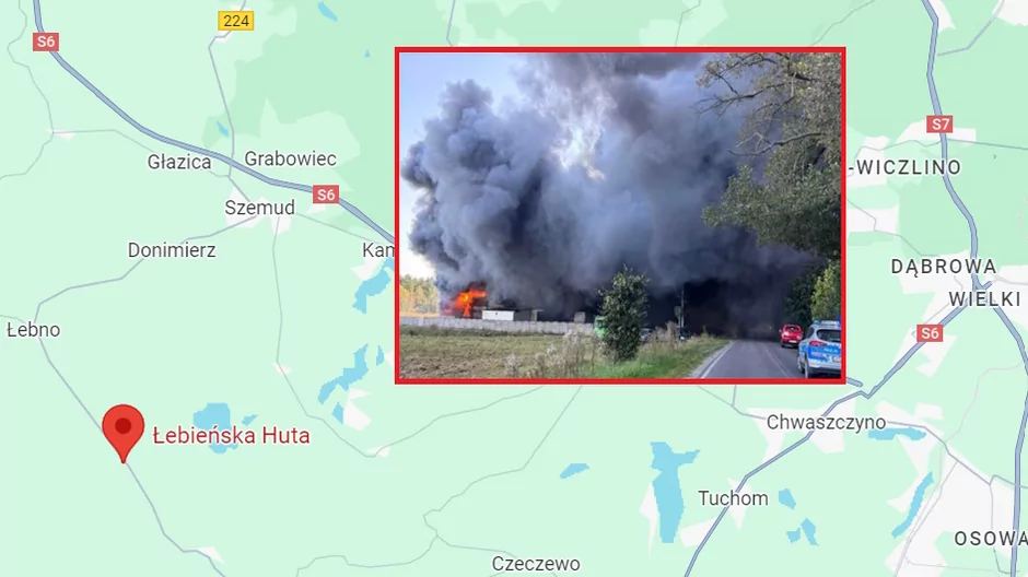 Pożar hali na Pomorzu