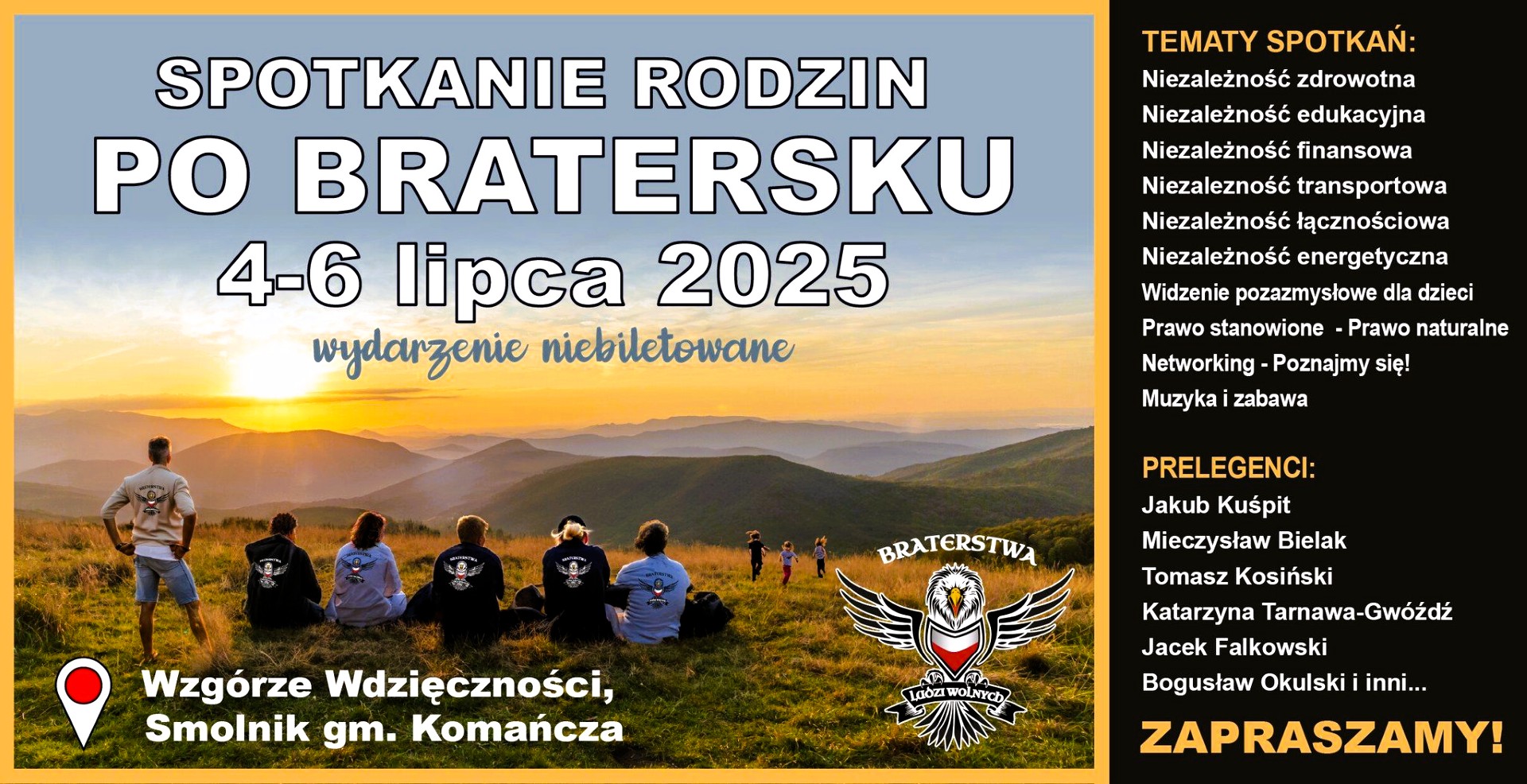 Wzgórze Wdzięczności Zaprasza! Festiwal Normalnego Życia, Zdrowego Odżywiania i Pozytywnych Wibracji Już w TEN WEEKEND! 4-6 lipca partner medialny Radio Bezpieczna Podróż – Spotkanie Rodzin Po Bratersku
