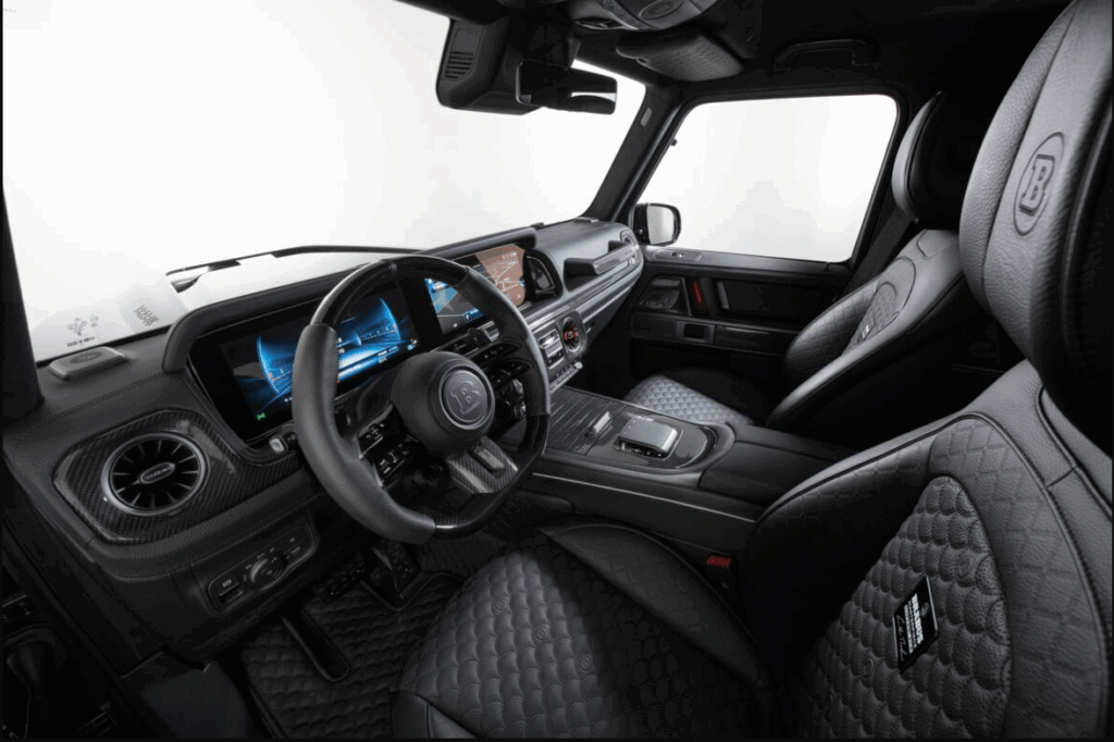 typowy Brabus 800 Shadow czarne wnętrze
