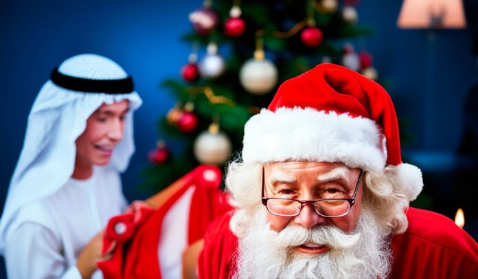 Zakupy Arabii Saudyjskiej Świąteczne Zakupy Arabii Saudyjskiej u Dziadka Mroza
