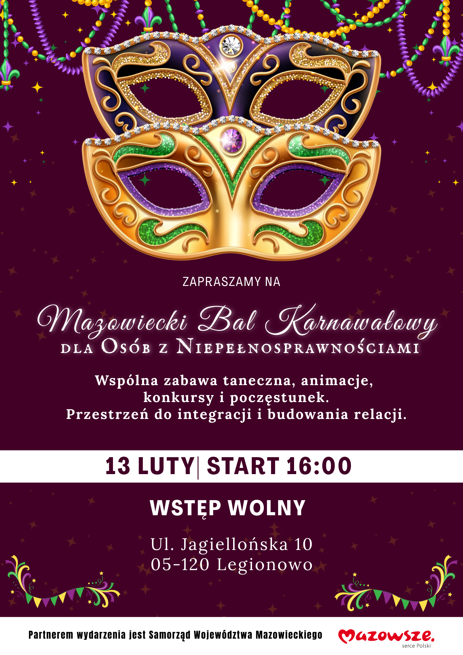 Mazowiecki Bal Karnawałowy dla Osób z Niepełnosprawnościami