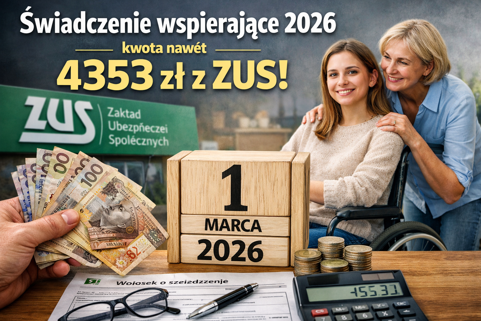 Świadczenie wspierające z ZUS od 1 marca 2026 r. Nowe stawki, nowe pytania, stare problemy