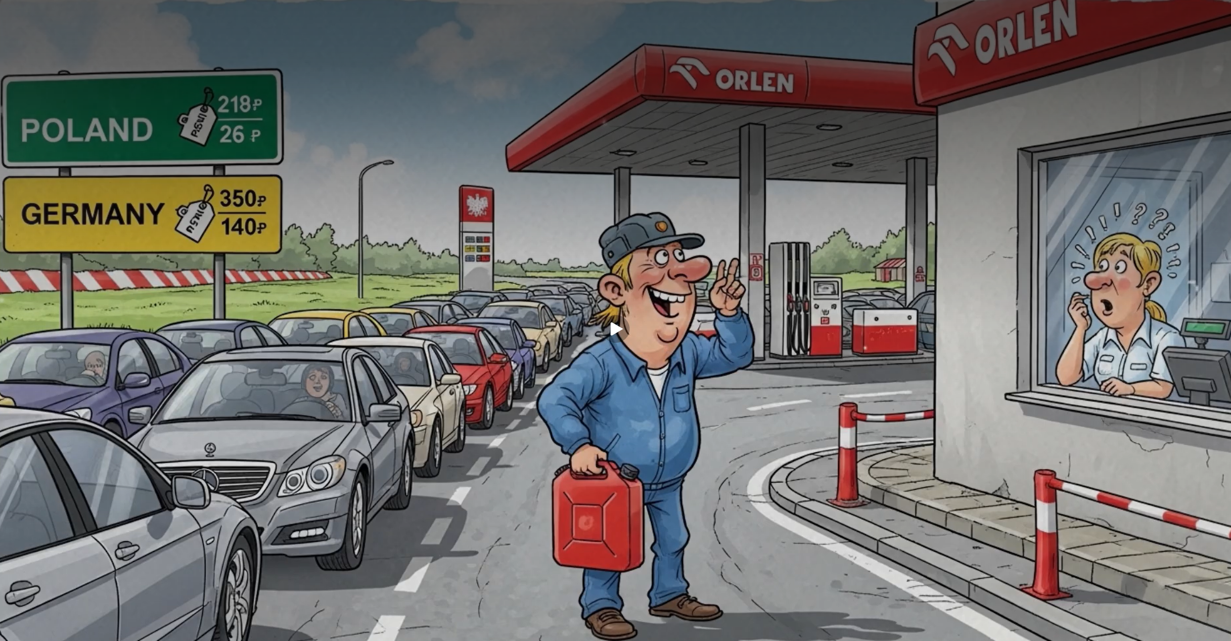 Inwazja Niemców z kanistrami