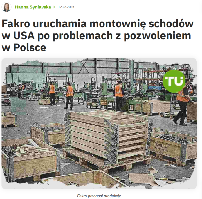 Fakro - władza robiła schody to teraz oni schody robią w USA